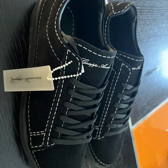 Black Sneakers with White Stitching